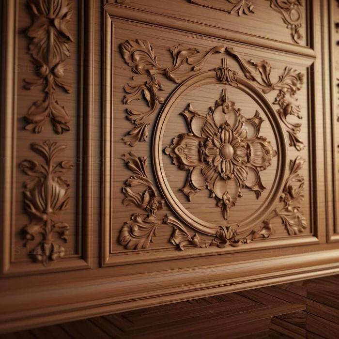 Patterns and decorations (boiserie 4, PATTERN_1248) 3D models for cnc